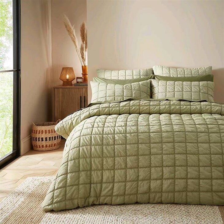 Stonewashed Cotton Bedding-Green