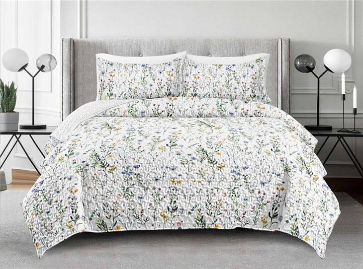 Summer Floral Print Quilt Set-4