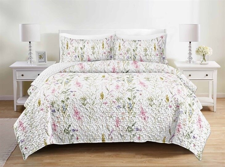 Sweet Floral Printed Cotton Quilt Set-2