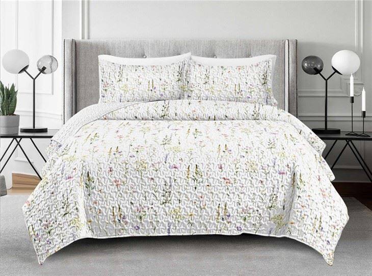 Sweet Floral Printed Cotton Quilt Set-4
