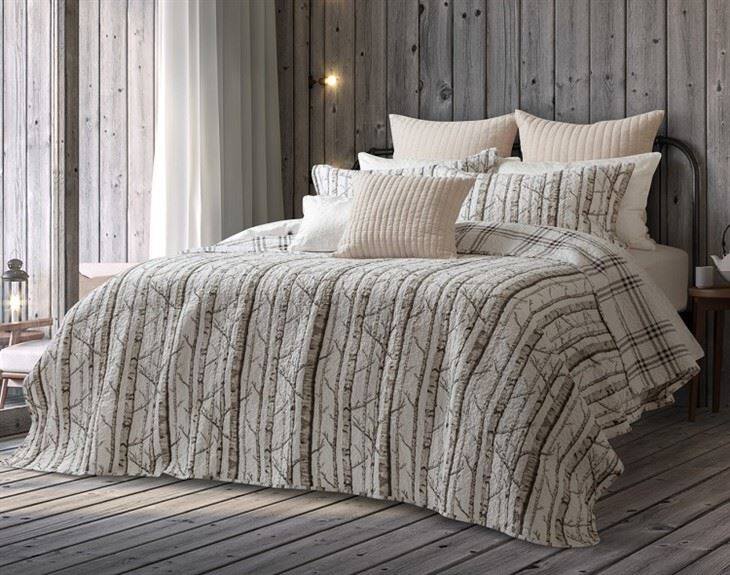 White Birch Pattern Cotton Quilt Set-1