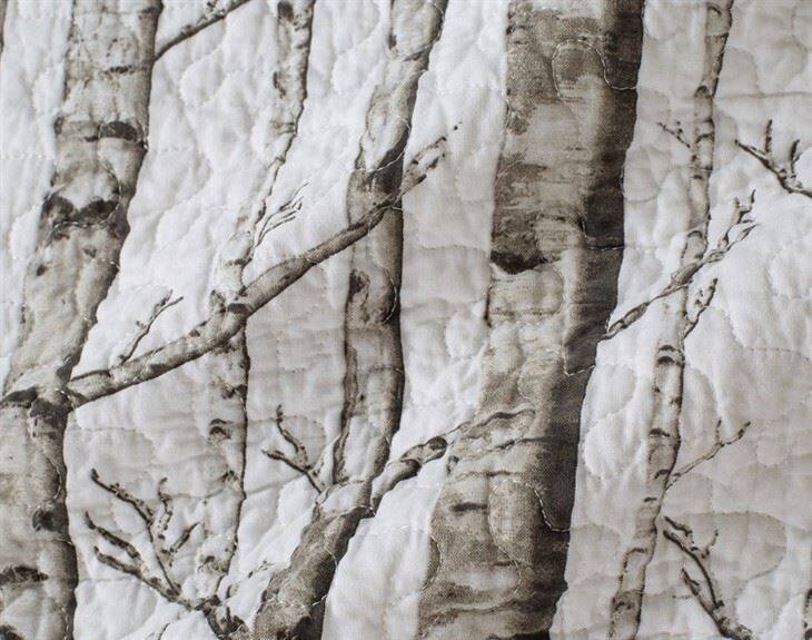 White Birch Pattern Cotton Quilt Set-4