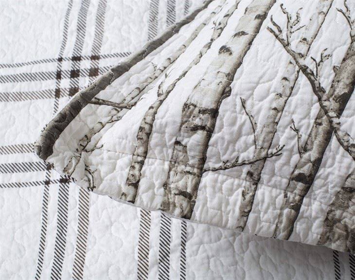 White Birch Pattern Cotton Quilt Set-6