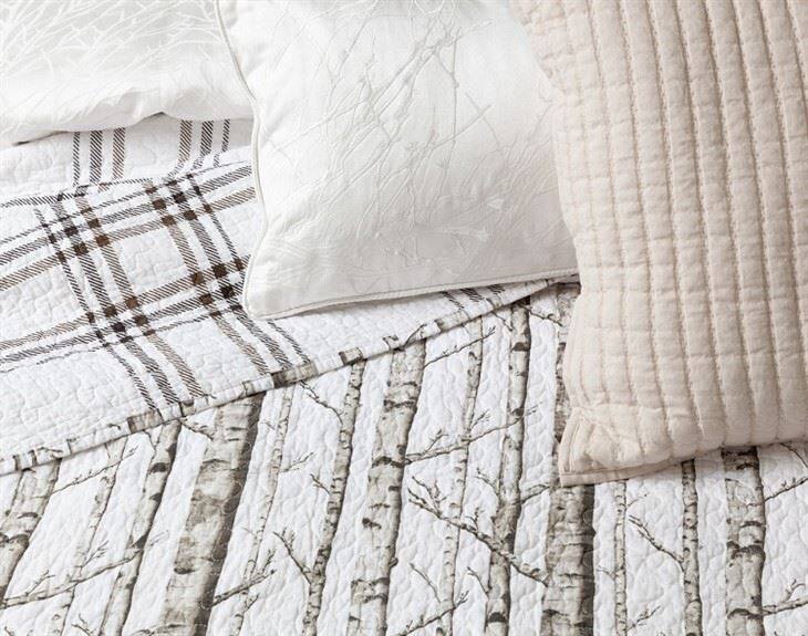 White Birch Pattern Cotton Quilt Set-2