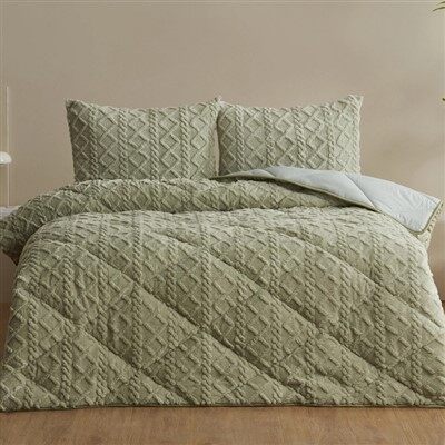 طقم لحاف من الصوف الفلانيل بنمط ثلاثي الأبعاد