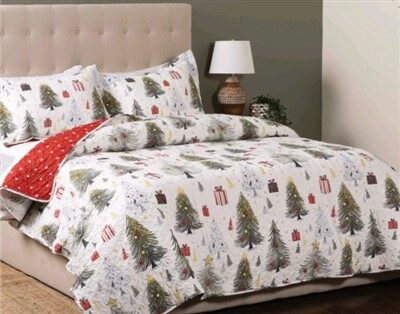 Ensemble de courtepointe imprimé à motifs de Noël