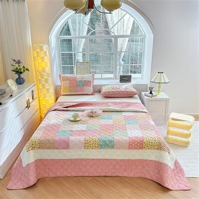 مجموعة لحاف مرقعة مزخرفة بالزهور