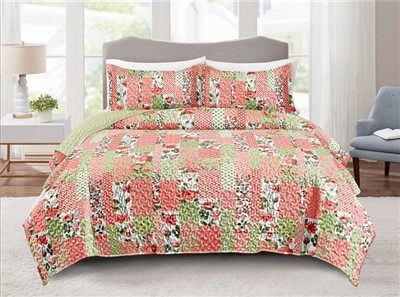 Комплект пачуърк юрган с щампа на цветя