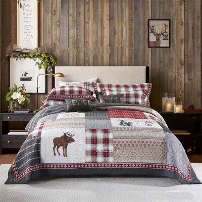 أغطية سرير من اللحاف المرقع على الطراز الريفي