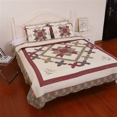 Narzuta patchworkowa w rustykalne gwiazdy