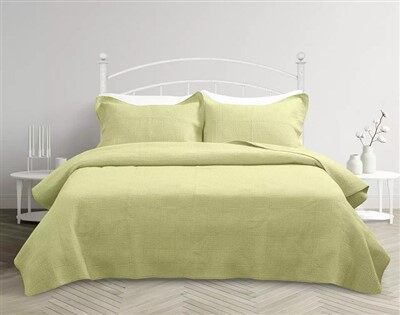 Parure de lit brodée en coton uni