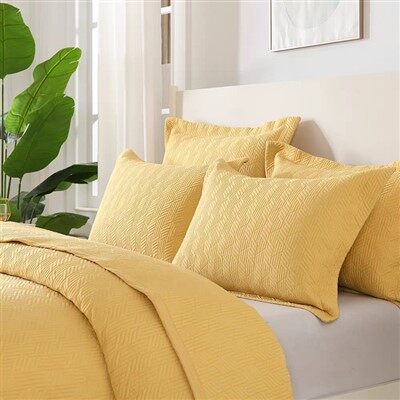 طقم لحاف قطني مطرز سادة