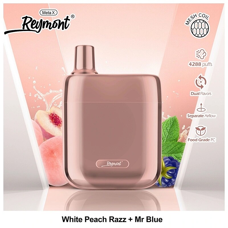 Reymont Meta x 4288 퍼프 듀얼 맛 별도의 공기 흐름 vape