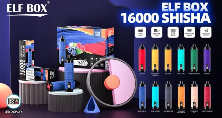 ELF BOX SHISHA 16000 Puffs LED E Cigarette