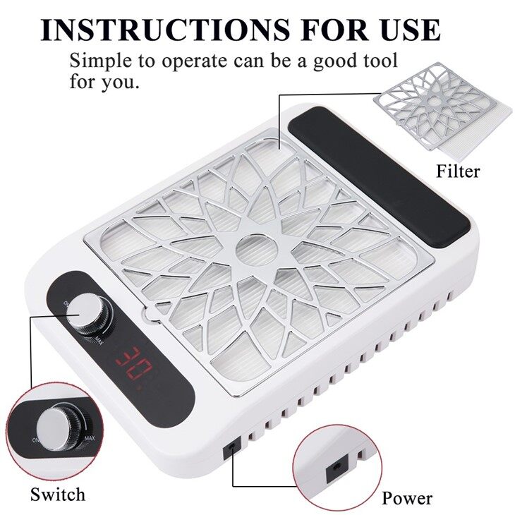 Rechargeable Nail Dust Collector