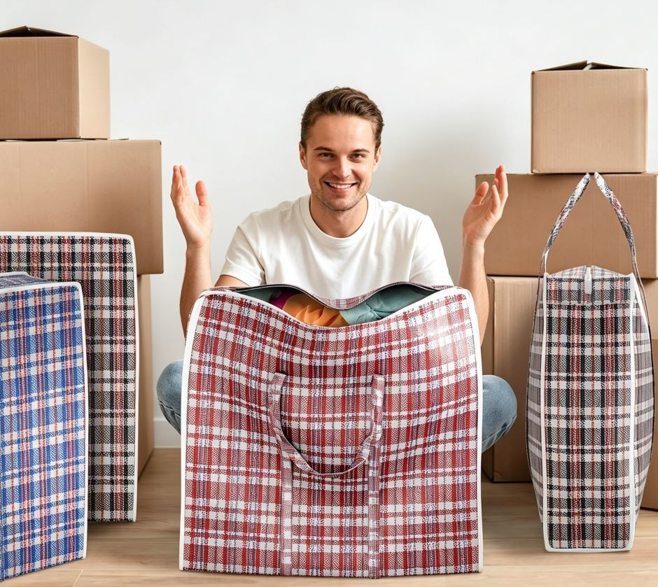 Large-sized grid-shaped carrying bag 2