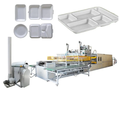 لوحات صواني الغداء المدرسية التي يمكن التخلص منها لوحات طعام صناديق الطعام حاويات صنع وجبة صنع آلة صنع ، PLC Control