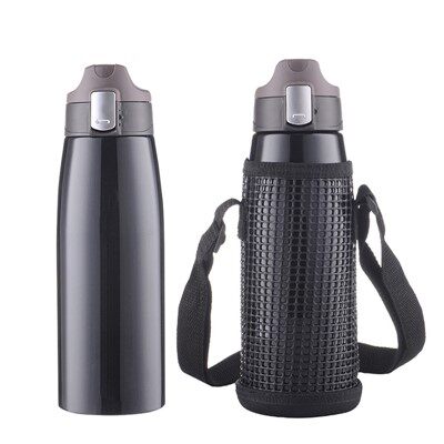Garrafa de água em aço inoxidável com manga