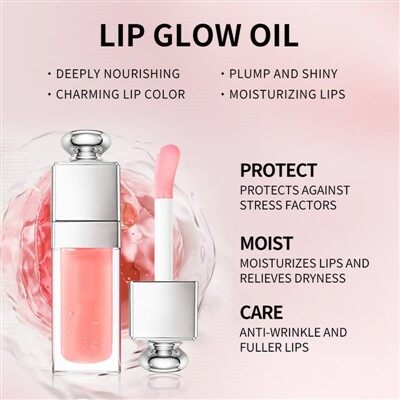 Olew sglein gwefus pinc ysgafn