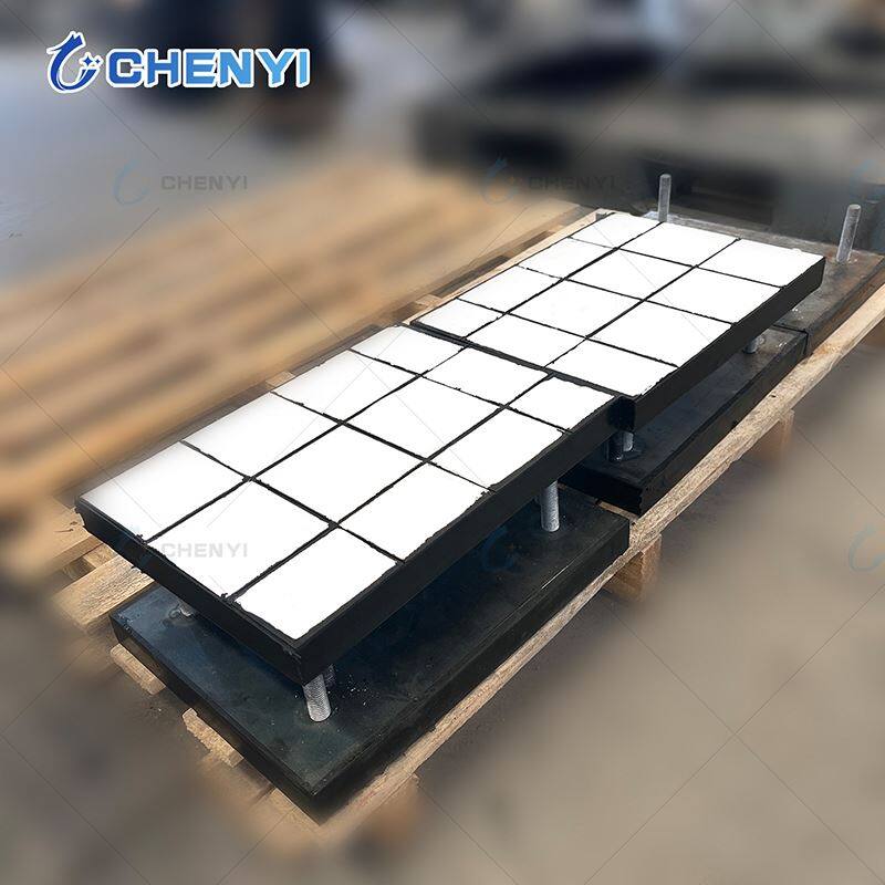 Gumová keramická podšívka podporovaná oceli