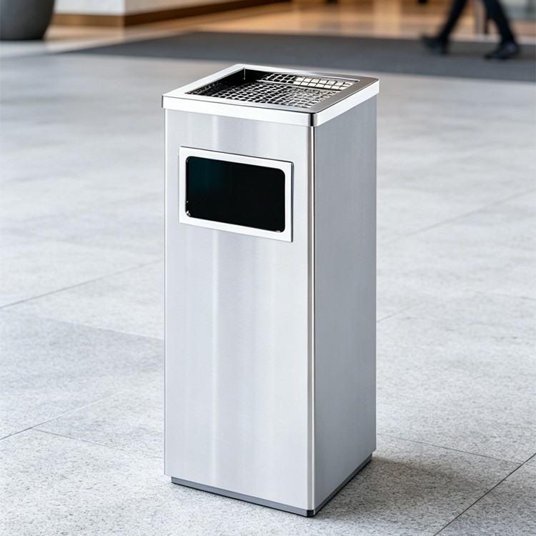 Commercial Stainless Steel Standing Cigarette Ash & Waste Bin suppliers