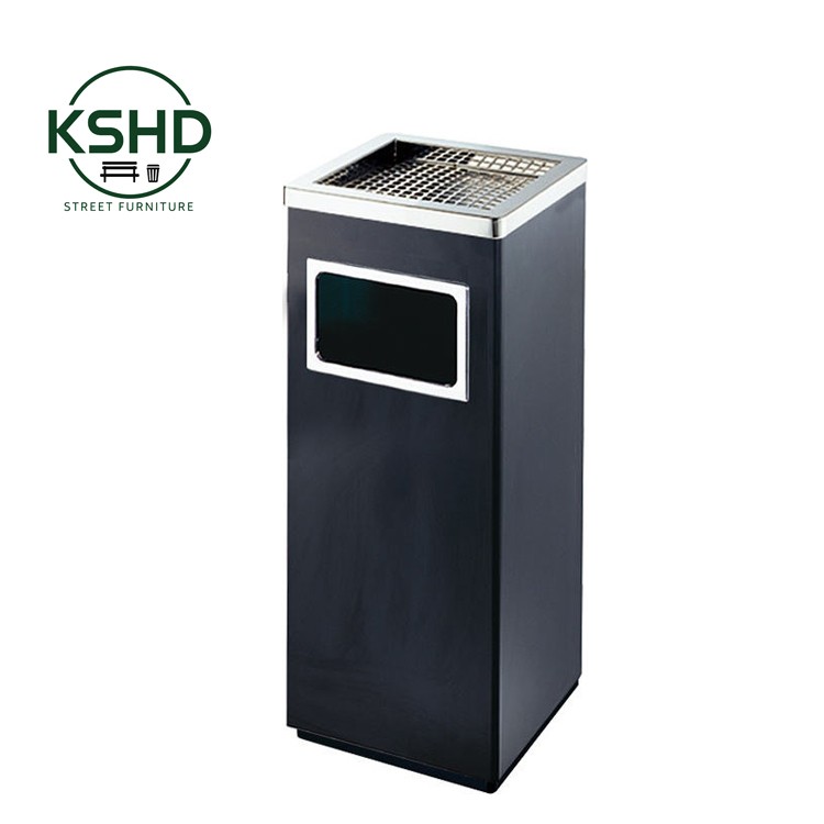 Commercial Stainless Steel Standing Cigarette Ash & Waste Bin factory