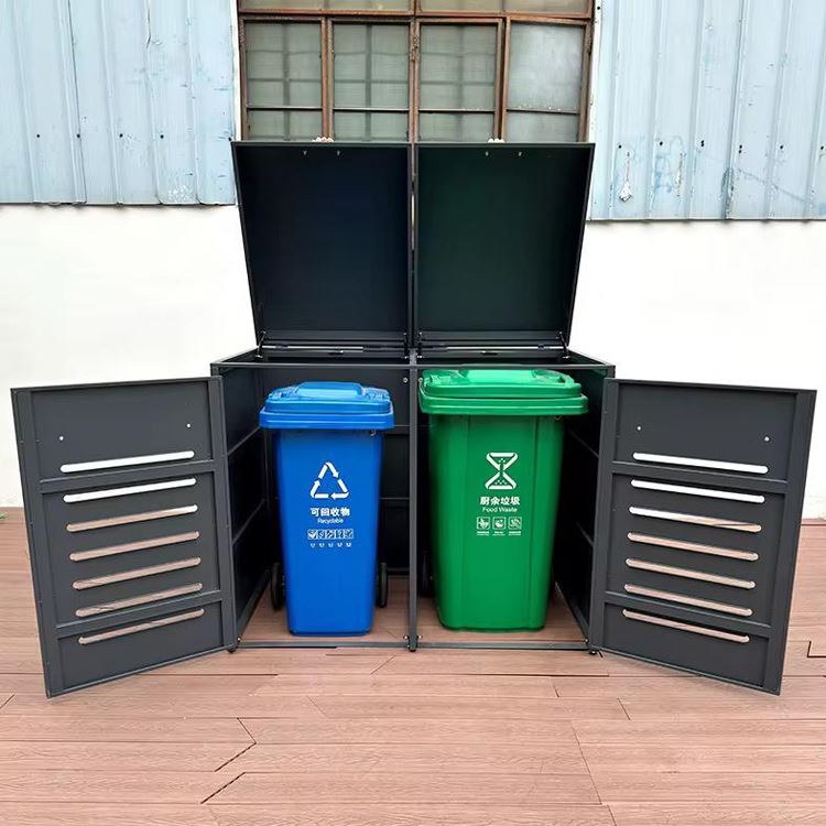 Double Bin Steel Enclosure – Holds Two 240L Wheelie Bins