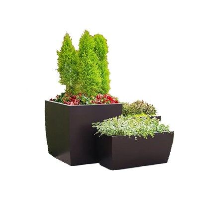 Potaí bláth cearnógach sráide flaithiúil miotail maisithe