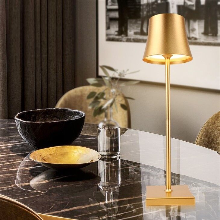 Wireless Table Lamp, 5200mAh Battery Powered Lamp, IP54 Waterproof, Full Aluminum, Touch Switch Dimming, For Indoor And Outdoor, Bedroom, Restaurant, Garden Terrace, Buffet, Bar, Gold best