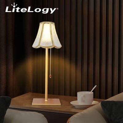 Candeeiro de mesa de vidro sem fio