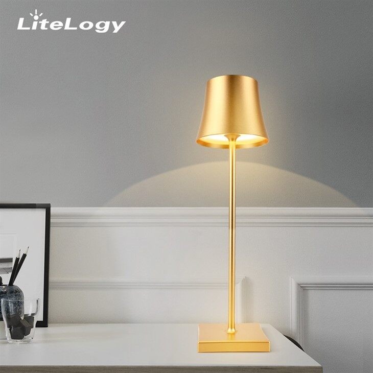 Wireless Table Lamp, 5200mAh Battery Powered Lamp, IP54 Waterproof, Full Aluminum, Touch Switch Dimming, For Indoor And Outdoor, Bedroom, Restaurant, Garden Terrace, Buffet, Bar, Gold high quality