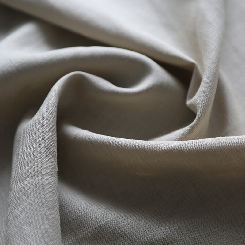 Tissu teint en viscose de lin