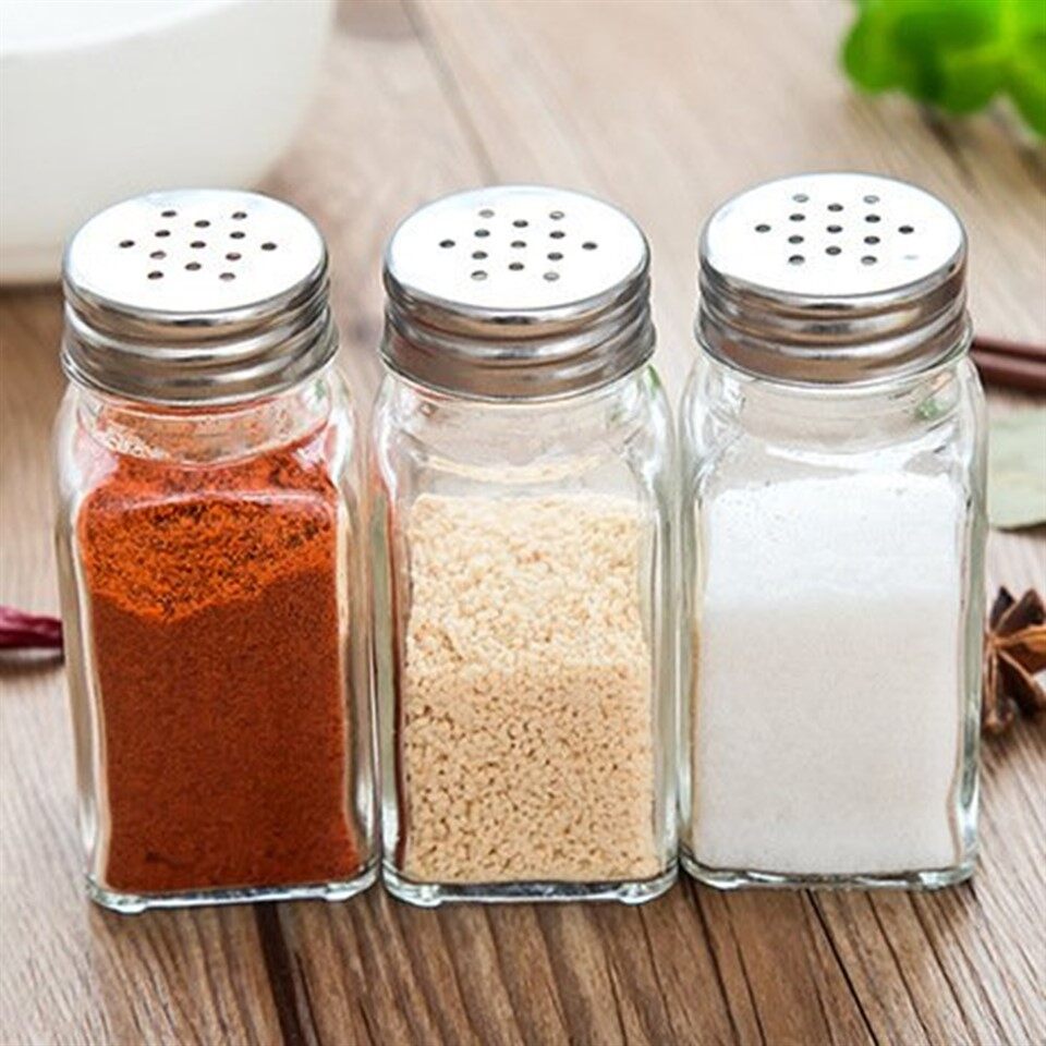 Empty Glass Spice Jars