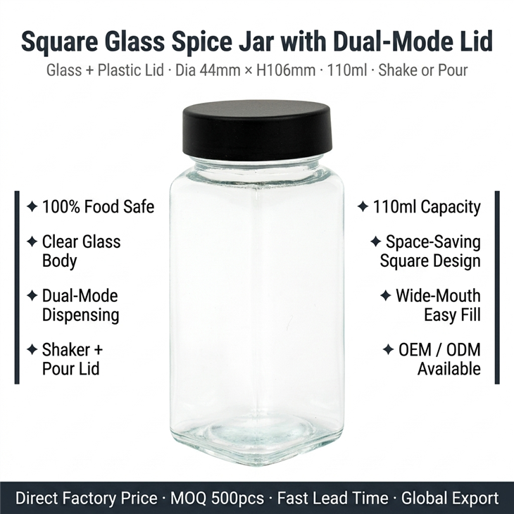 Glass Jars With Plastic Spice Cap factory