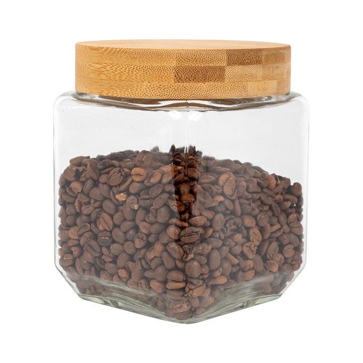 Glass Spice Storage Jar With Wooden Lid