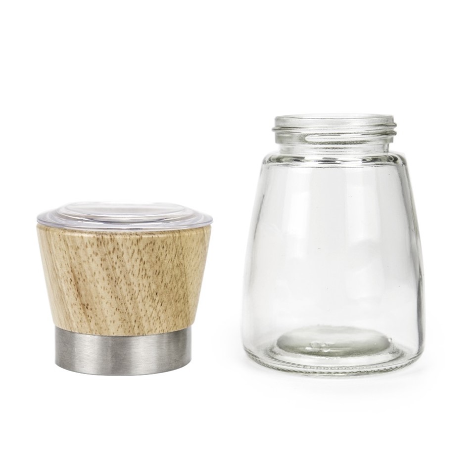 black wooden salt and pepper grinders