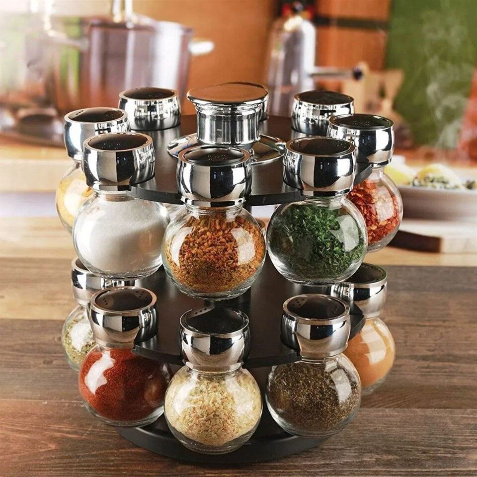 round spice rack that spins