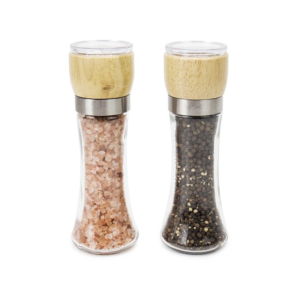 White Wooden Salt And Pepper Grinders
