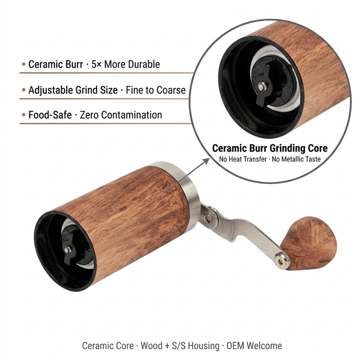 Wooden Hand Crank Coffee Grinder high quality