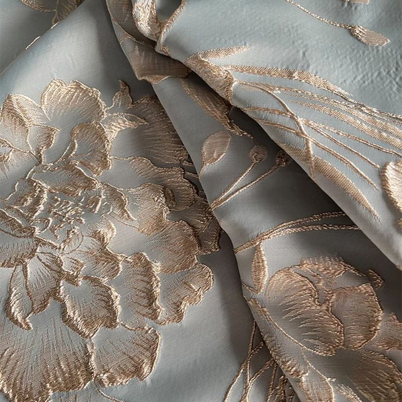 Tela jacquard bordada
