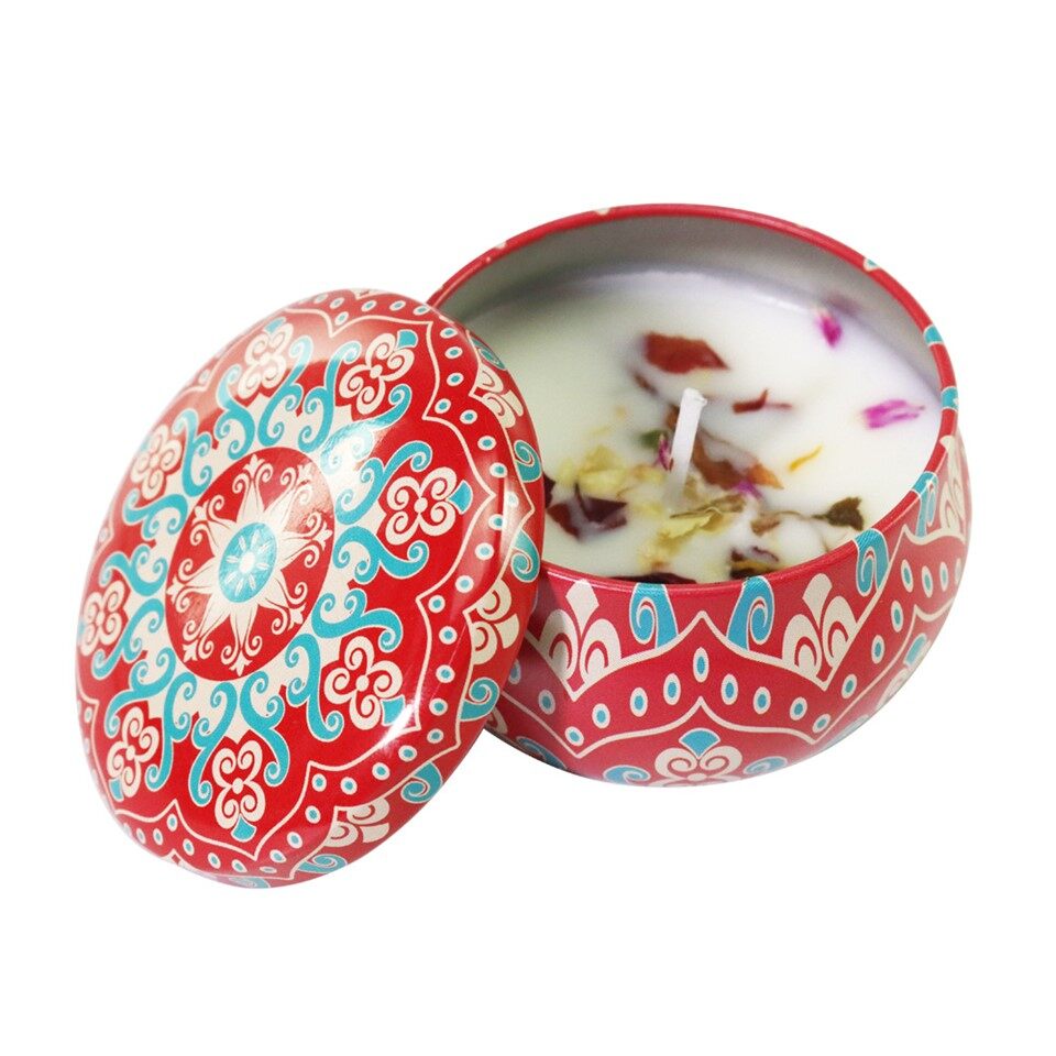 Свеча из консервной банки из сушеных цветов