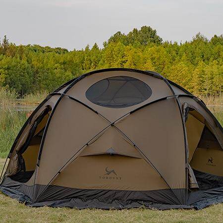 Kuppelzelt eintauchen