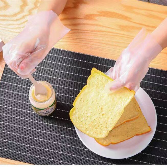 Luvas alimentares descartáveis ​​claras