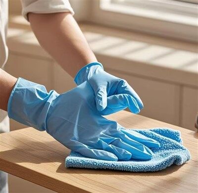 Sarung tangan CPE plastik biru