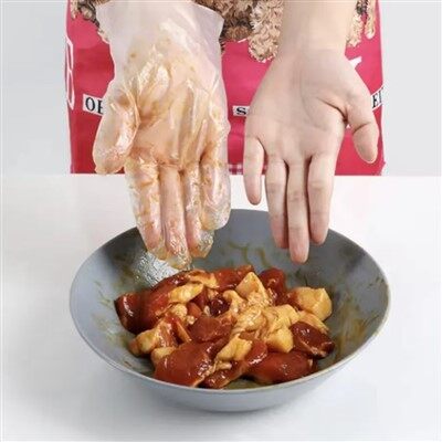 Plastikinės vienkartinės maisto saugios pirštinės