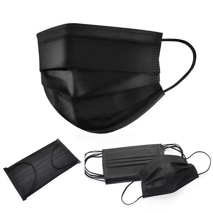 Masker wajah sekali pakai hitam