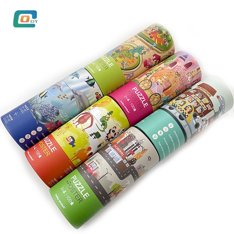 jigsaw puzzle in cardboard tube
