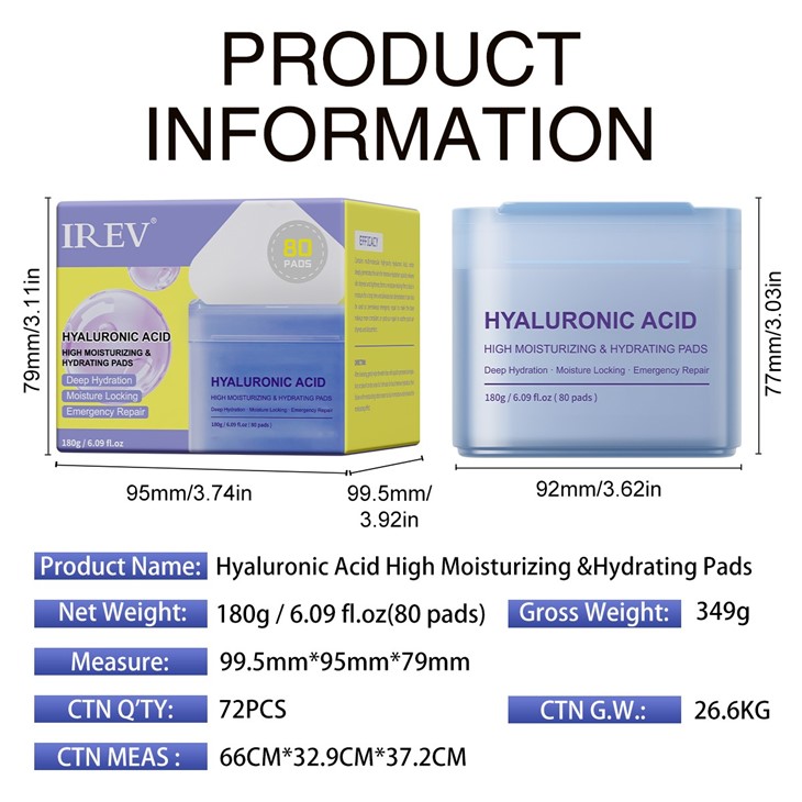IREV Hyaluronic Acid High Moisturizing & Hydrating Pads suppliers