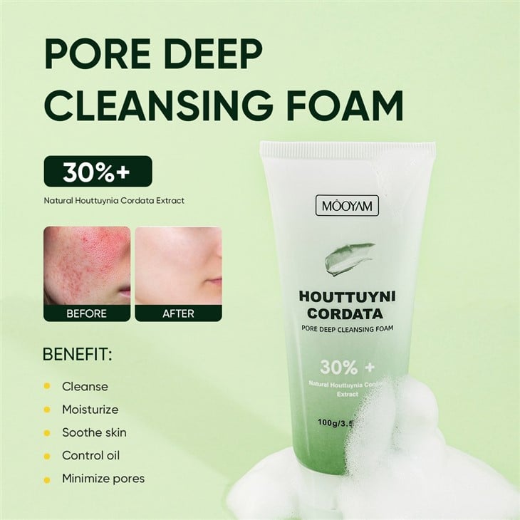 MOOYAM Houttuyni Cordata Pore Deep Cleansing Foam high quality