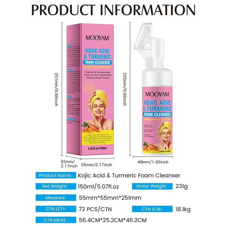 MOOYAM Kojic Acid & Turmeric Foam Cleanser high quality